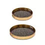 Rituali Domestici Galateo Set di 2 vassoi rotondi in metallo nero