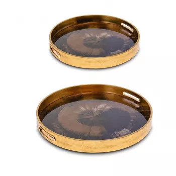 Rituali Domestici Galateo set di 2 vassoi rotondi Irises