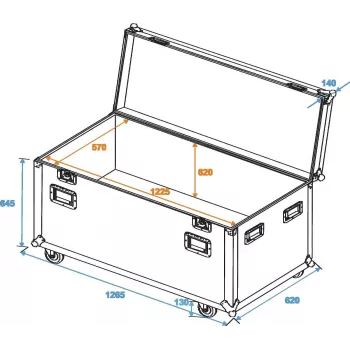 ROADINGER Universal Tour Case 120 cm con ruote Professional 30126413