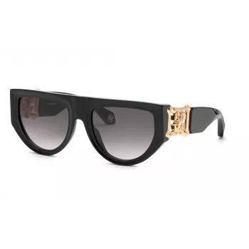 Roberto Cavalli donna SRC040S54700Y occhiali da sole a farfalla, montatura havana, lenti marroni sfumate, 54mm