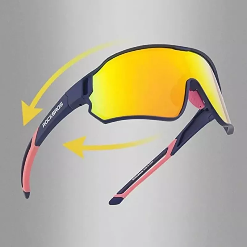 Rockbros 10134PL occhiali da bici polarizzati - blu e rosa