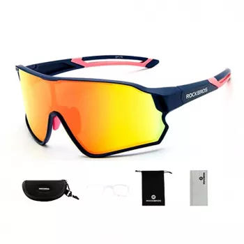 Rockbros 10134PL occhiali da bici polarizzati - blu e rosa