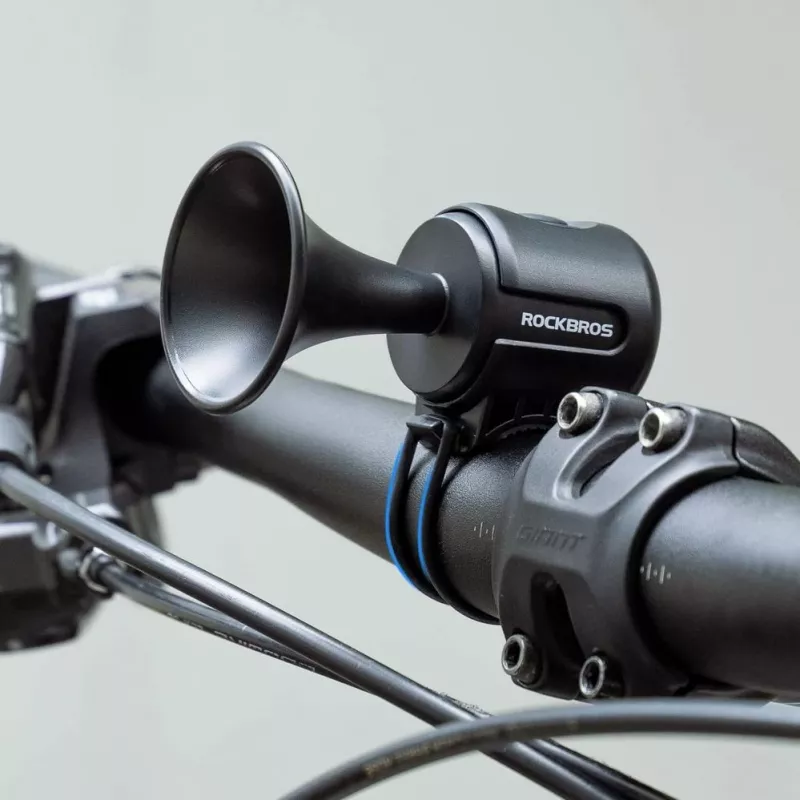 ROCKBROS Campanello elettronico per bici - nero, 110-120 dB, 4 suoni, ricaricabile, IPX4