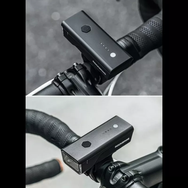 ROCKBROS Luce anteriore per bici 260 lm con cavo USB-C a USB-A - Nero