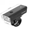 ROCKBROS Luce anteriore per bici 260 lm con cavo USB-C a USB-A - Nero