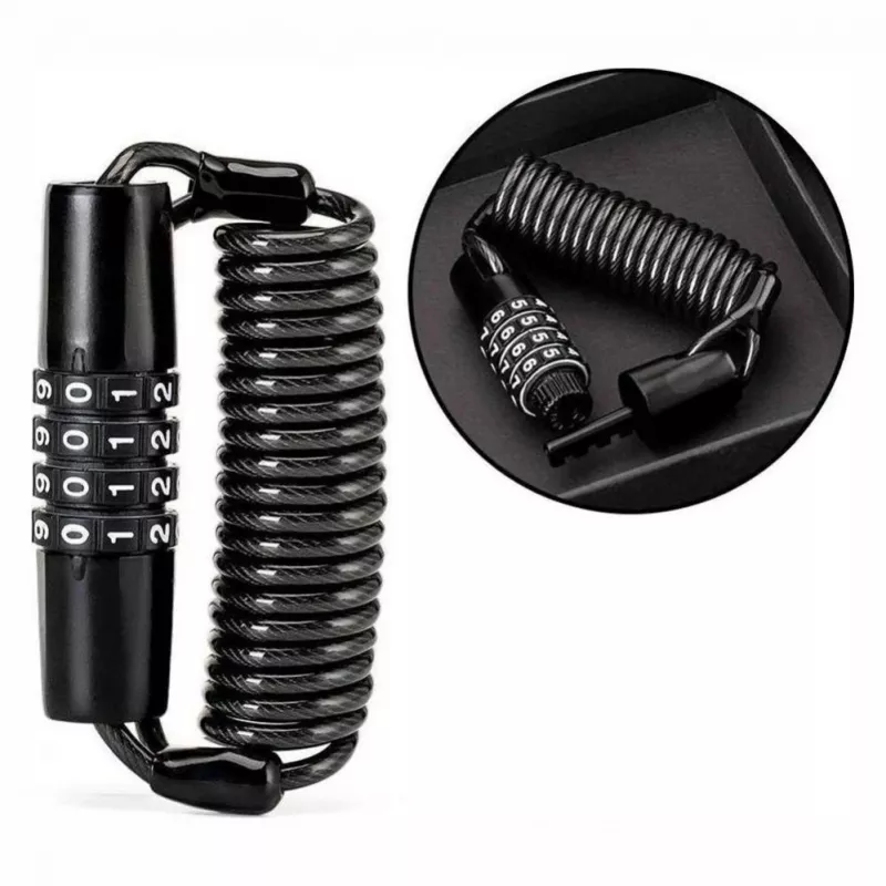 ROCKBROS T609 Lucchetto per bici con cavo a combinazione 1,5 m - Nero