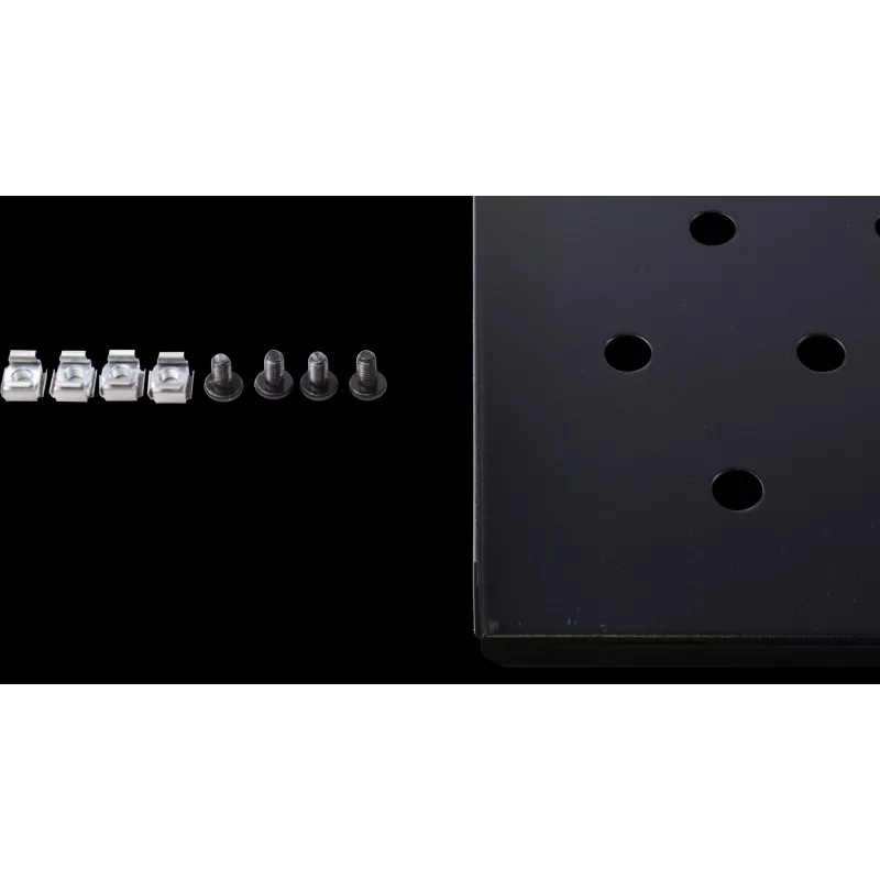 Rockstable RS19-FH69 1U Ripiano da 19 pollici, acciaio, nero