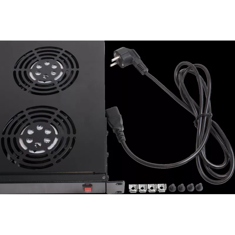Rockstable Elemento di ventilazione 1U da 19 pollici - Ventola - Ventola integrata - 440 m³/h - Acciaio - Nero - 1 pezzo (RS19-FT1U4)