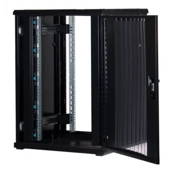 Rockstable Armadio rack 22U 19 pollici con porta a griglia - armadio a pavimento - 22U - portata 800 kg - porta con serratura - guide di montaggio - piedini regolabili (RS19-8822PP)