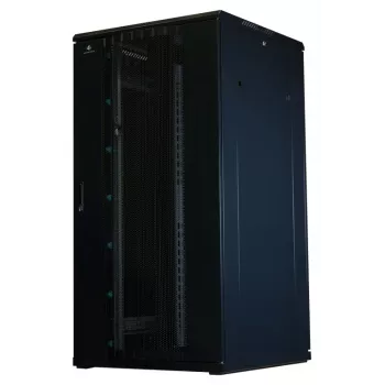 Rockstable armadio server 32U 19 pollici con porte in mesh - armadio a pavimento - portata 800 kg - con serratura - guide di montaggio - piedini regolabili (RS19-8832PP)
