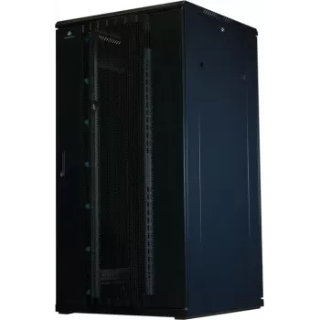 Rockstable armadio server 32U 19 pollici con porte in mesh - armadio a pavimento - portata 800 kg - con serratura - guide di montaggio - piedini regolabili (RS19-8832PP)