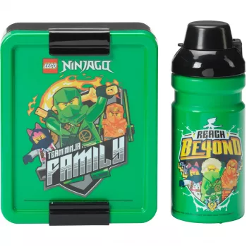 Room Copenhagen LEGO Lunch Box Set Ninjago verde nero 2 pezzi