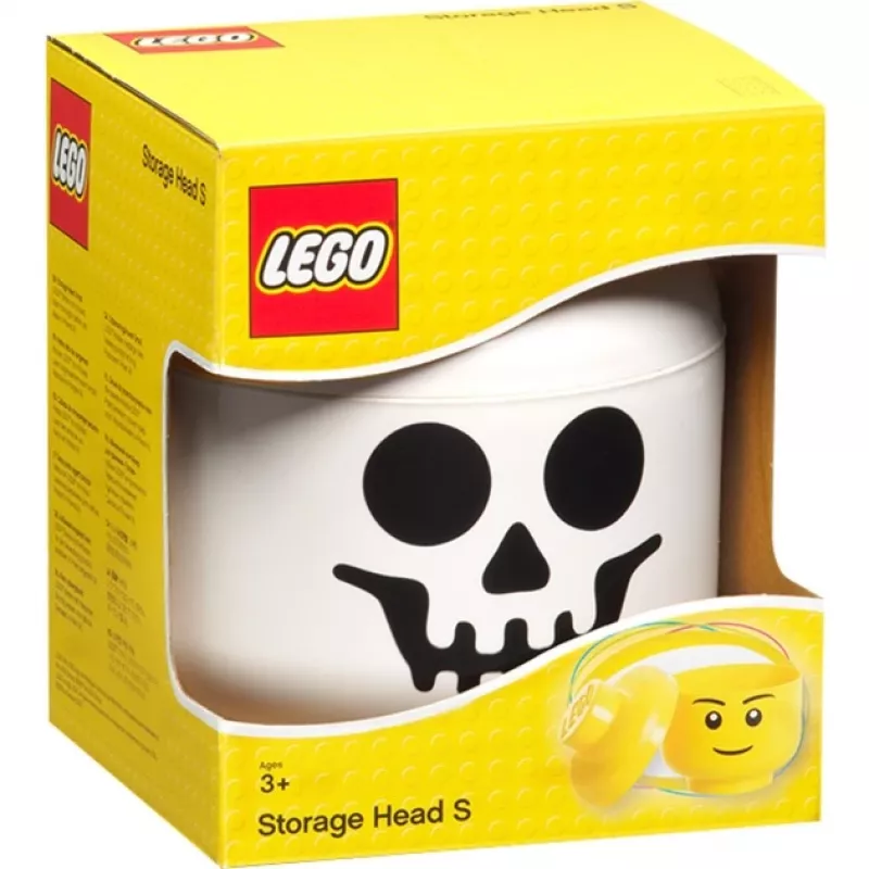 ROOM COPENHAGEN LEGO Storage Head Skeleton, piccolo (bianco/nero)
