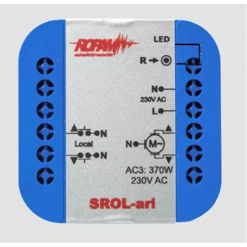 ROPAM SROL-ari Controller wireless per tapparelle, 230VAC, sensore amperometrico, stato tapparella in app e pannello touch (IP64)