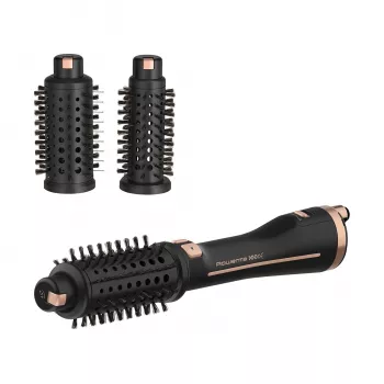 Rowenta Ultimate Experience CF9620 spazzola styler ad aria calda con funzione ioni, 3 livelli di temperatura, nero/oro rosa