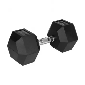 Manubrio in ghisa gommato, esagonale, 22,5 kg - REBEL ACTIVE