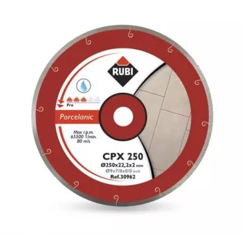 RUBI CPX Disco diamantato 250 x 25,4 mm PRO per gres porcellanato