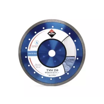 RUBI TVH 250 SUPERPRO disco diamantato 250 mm bordo continuo taglio a umido per porcellana, ceramica, granito