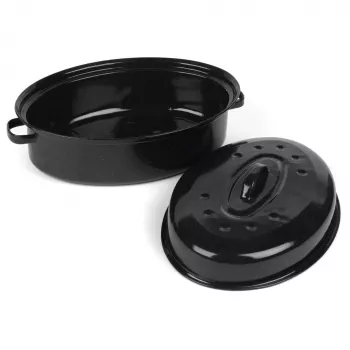 Russell Hobbs CW114911EU tegame arrosto smaltato 36cm con coperchio e autobagnatura, nero