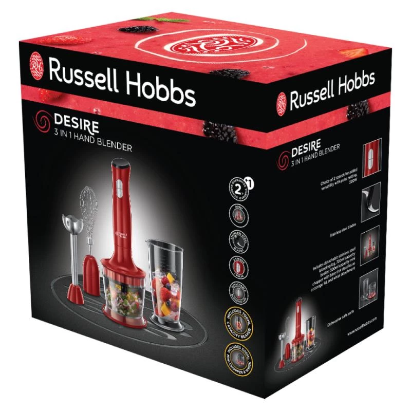 Russell Hobbs Desire 3-in-1 Frullatore a Immersione Rosso 24700-56
