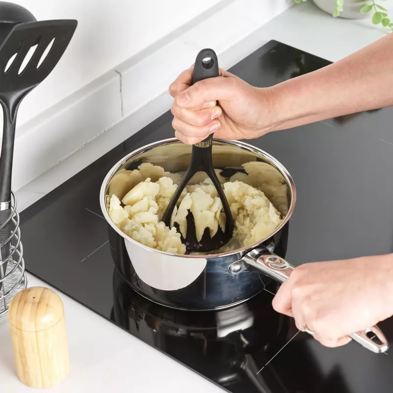 Russell Hobbs RH03026EU7 set di utensili da cucina da 5 pezzi con supporto girevole, nero e argento