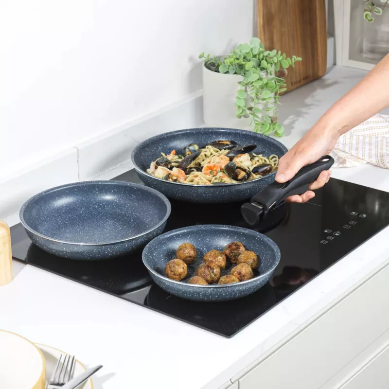 Russell Hobbs RH03293EU7 Nightfall Stone set di padelle Smart Clip da 4 pezzi
