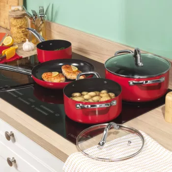 Russell Hobbs RH03821 set pentole Riviera 4 pezzi, rosso