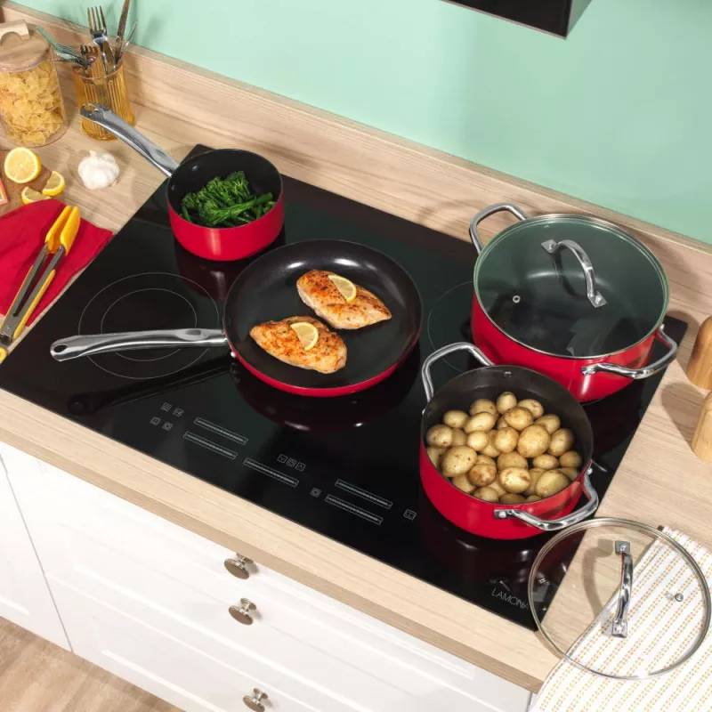 Russell Hobbs RH03821 set pentole Riviera 4 pezzi, rosso