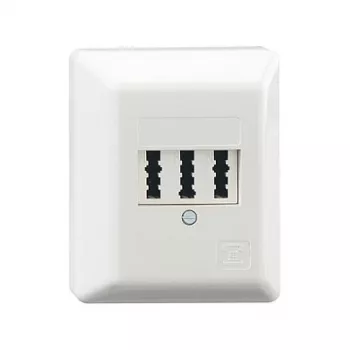 RUTENBECK TAE 3x6 NFN presa telefonica da parete, bianco puro