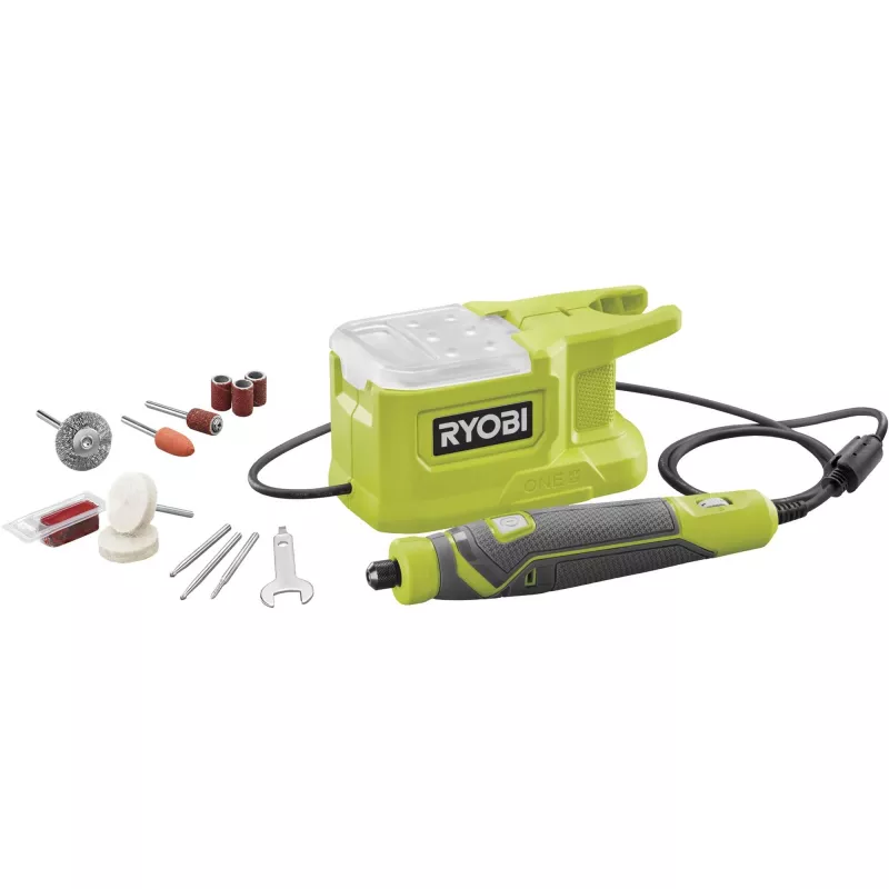 RYOBI ONE+ 18V Multifunzione a batteria RRT18-0 con 15 accessori