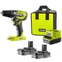 RYOBI ONE+ avvitatore a percussione a batteria R18PD5-220S, 18V (verde/nero, 2x batterie Li-Ion 2,0 Ah)