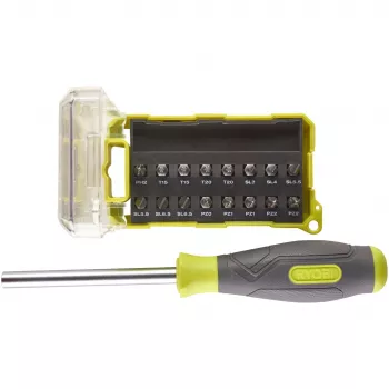 RYOBI cacciavite RSD17PCS, con set di 17 punte (verde/grigio)