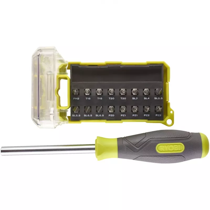 RYOBI cacciavite RSD17PCS, con set di 17 punte (verde/grigio)