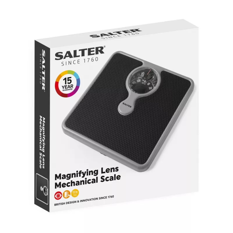Salter 484 SFEU12 bilancia da bagno meccanica compatta con lente d'ingrandimento