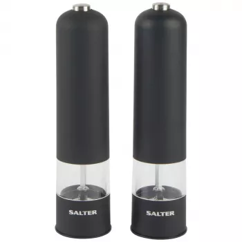 Salter 7524 BKXRUP3 Soft-Touch set di macinini elettrici, nero opaco