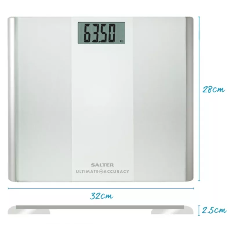 Salter 9009 WFEU12 bilancia pesapersone elettronica Ultimate Accuracy, bianco