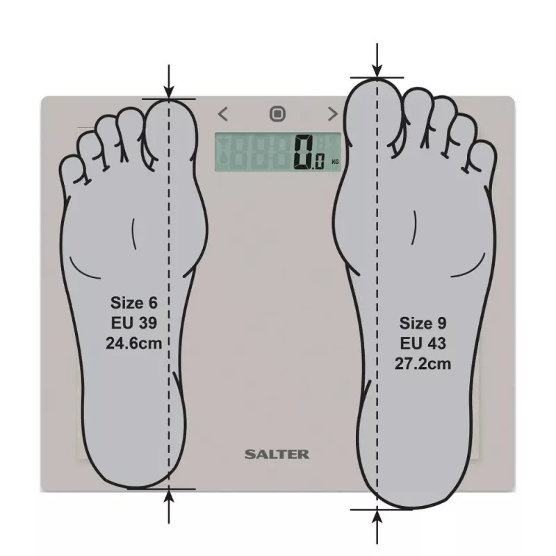Salter 9113 GFEU12 bilancia da bagno compatta in vetro con analisi, grigio