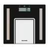 Salter 9128 BFEU12 bilancia da bagno in vetro con analisi, nero