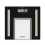 Salter 9128 BFEU12 bilancia da bagno in vetro con analisi, nero