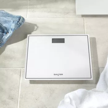 Salter 9207 WHCFEU12 bilancia da bagno elettronica compatta in vetro, bianco