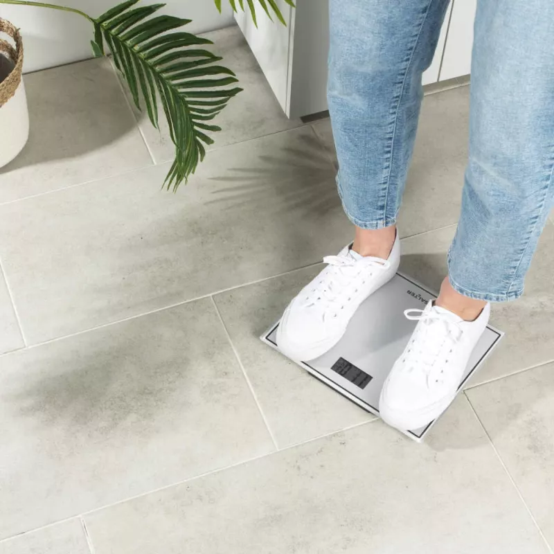 Salter 9207 WHCFEU12 bilancia da bagno elettronica compatta in vetro, bianco