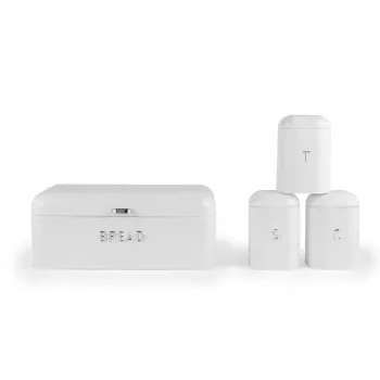 Salter Boston set di 4 accessori da bagno per il ripiano, bianco ghiaccio