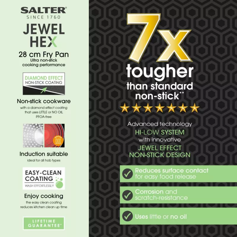 Salter BW11621SA3 Jewel Hex padella 28 cm