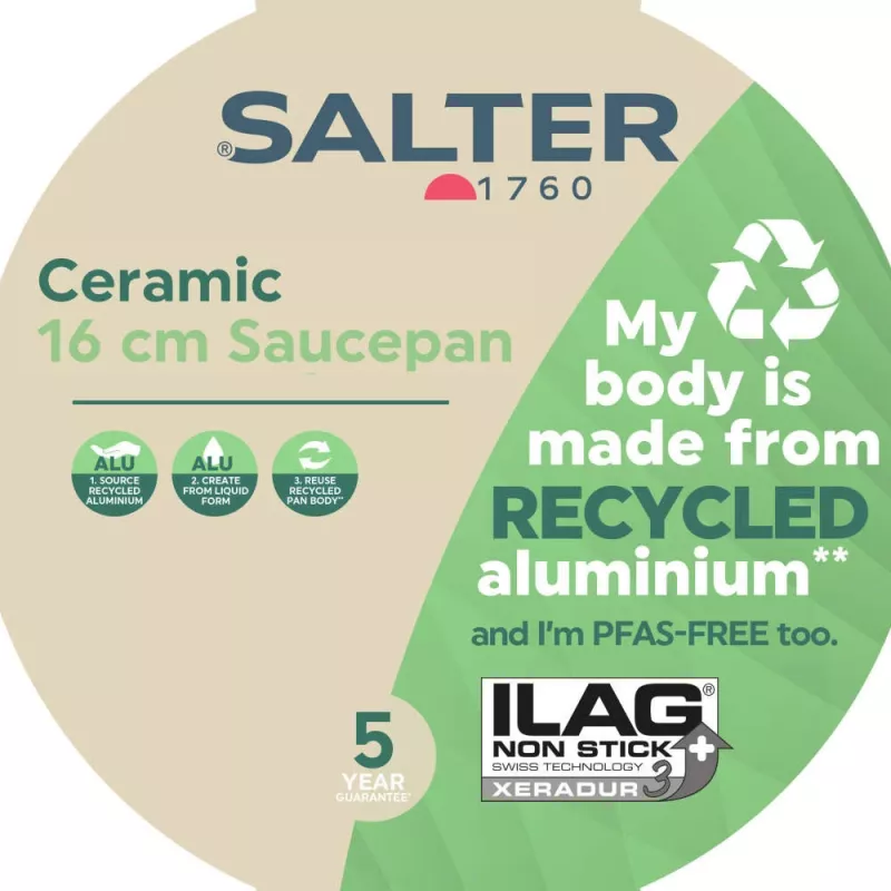 Salter BW12877AS casseruola in ceramica, 16 cm