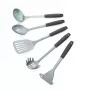 Salter BW13601DU set di utensili da cucina Excellence da 5 pezzi con supporto girevole, nero e argento