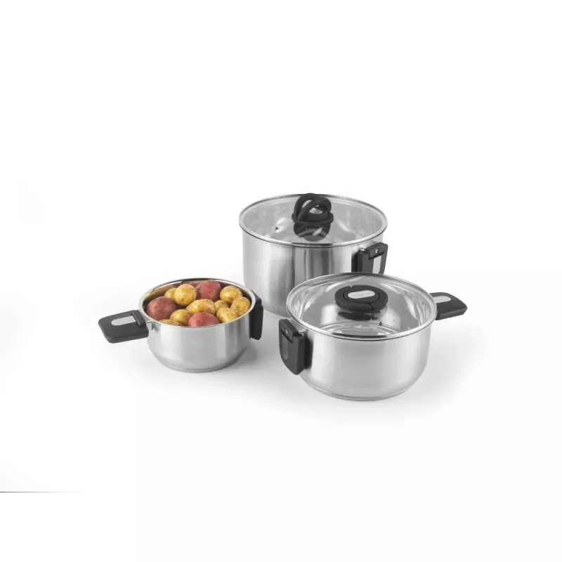 Salter BW14354 Stack-In acciaio inox set di 3 pentole (16/22/24 cm)