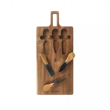 Salter BW14826 Toronto Set tagliere per formaggio, legno di acacia, 3 coltelli