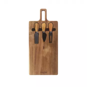 Salter BW14826 Toronto Set tagliere per formaggio, legno di acacia, 3 coltelli
