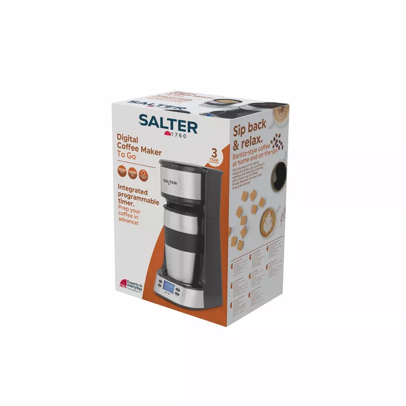 Salter EK2732FVDE macchina per caffè digitale - 1,5 l, 12 tazze, nero e argento