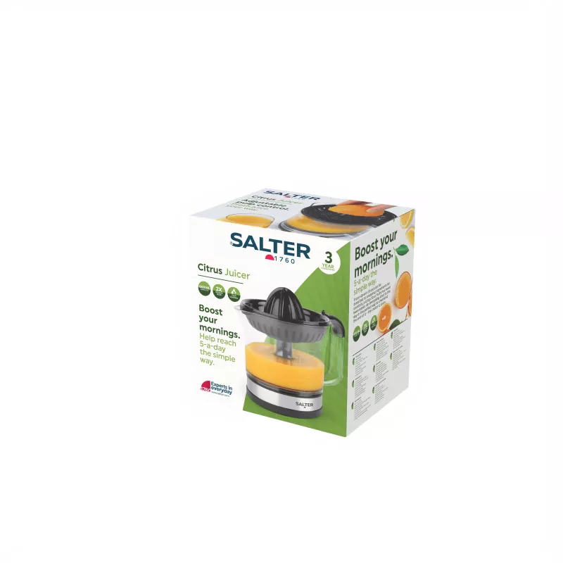Salter EK5025FVDE spremiagrumi elettrico, 60 W, 1,2 L, nero/argento
